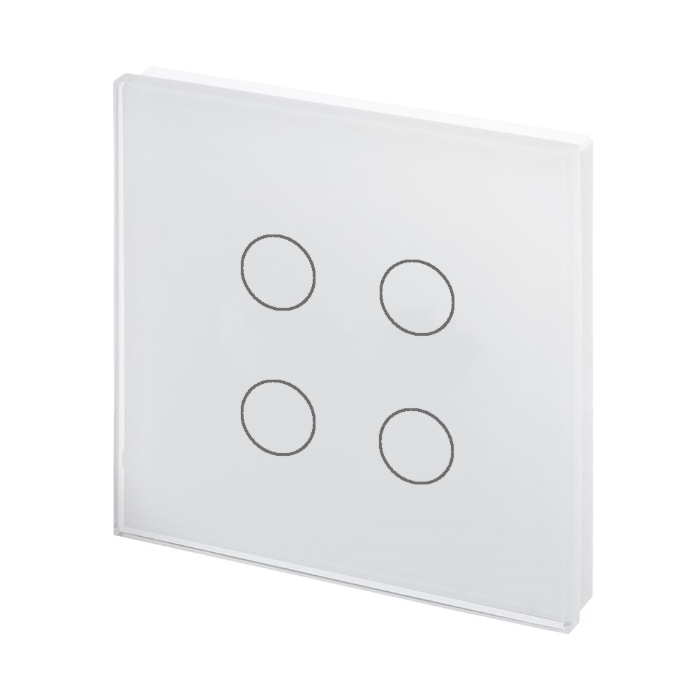 Crystal PG Touch Light Switch 4 Gang White RetroTouch Designer Light